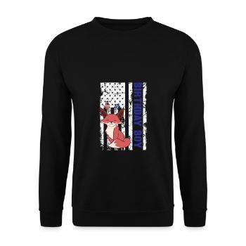Mignon bœuf Amérique 4 juillet Anniversaire Garçon - Sweat-shirt Unisexe - noir - Devant - Alina (178cm) & Michal (187cm)