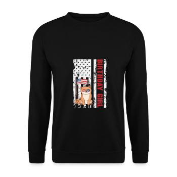 Dog America 4 juillet Birthday Girl - Sweat-shirt Unisexe - noir - Devant - Alina (178cm) & Michal (187cm)
