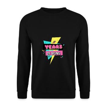 Memphis Retro 90's 11 Years Of Being Awesome - Unisex Sweatshirt - black - Front - Alina (178cm) & Michal (187cm)