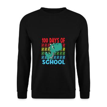100 Days Of School Dinosaur Guitar Star - Unisex Sweatshirt - black - Front - Alina (178cm) & Michal (187cm)