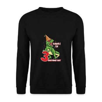Rawr je suis 3 Birthday Boy Dinosaur Saurus Lover - Sweat-shirt Unisexe - noir - Devant - Alina (178cm) & Michal (187cm)