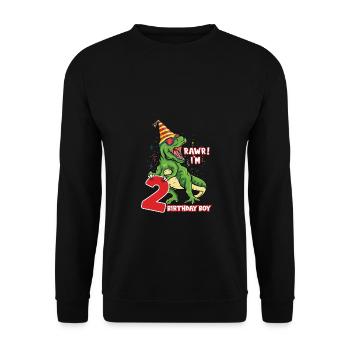 Rawr je suis 2 Birthday Boy Dinosaur Saurus Lover - Sweat-shirt Unisexe - noir - Devant - Alina (178cm) & Michal (187cm)