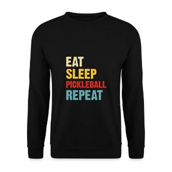 Eat Sleep Pickleball repeat - Unisex Pullover - Schwarz - Vorne - Alina (178cm) & Michal (187cm)