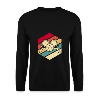 Vintage Pickleball Sports Paddle Lover Sunset - Sweat-shirt Unisexe - noir - Devant - Alina (178cm) & Michal (187cm)