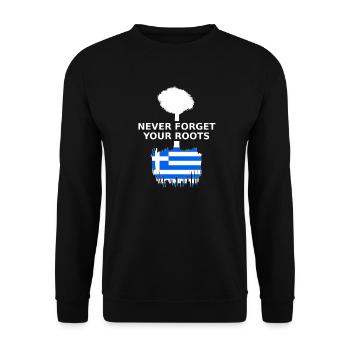 Griechenland Greece Griechische Wurzeln - Unisex Pullover - Schwarz - Vorne - Alina (178cm) & Michal (187cm)