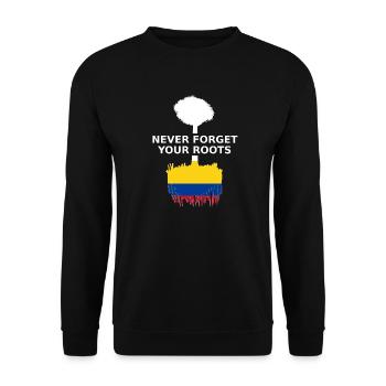 Kolumbien Roots - Unisex Pullover - Schwarz - Vorne - Alina (178cm) & Michal (187cm)