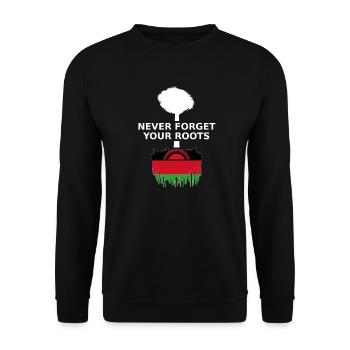 Malawi Never Forget Your Roots - Unisex Sweatshirt - black - Front - Alina (178cm) & Michal (187cm)