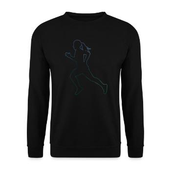 Jogging Running Race Course Femmes Hommes - Sweat-shirt Unisexe - noir - Devant - Alina (178cm) & Michal (187cm)
