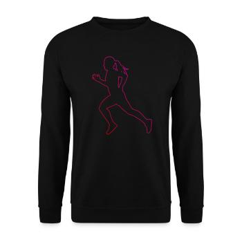 Jogging Racing Fitness Cross Country Running - Unisex Sweatshirt - black - Front - Alina (178cm) & Michal (187cm)
