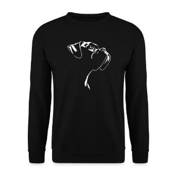 Boxer Silhouette Hunde Hund Wilsigns - Unisex Pullover - Schwarz - Vorne - Alina (178cm) & Michal (187cm)