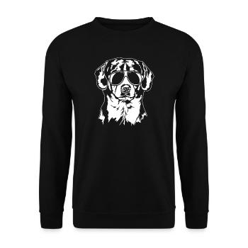 Entlebucher Chien de montagne Cool Portrait Wilsigns - Sweat-shirt Unisexe - noir - Devant - Alina (178cm) & Michal (187cm)