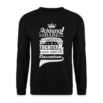 Mama Tochter lustiges Sprüche Geschenk - Unisex Pullover - Schwarz - Vorne - Alina (178cm) & Michal (187cm)