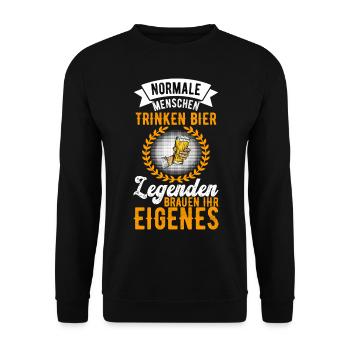 Bierbrauer Bierbrauen Bier Geschenk - Unisex Pullover - Schwarz - Vorne - Alina (178cm) & Michal (187cm)