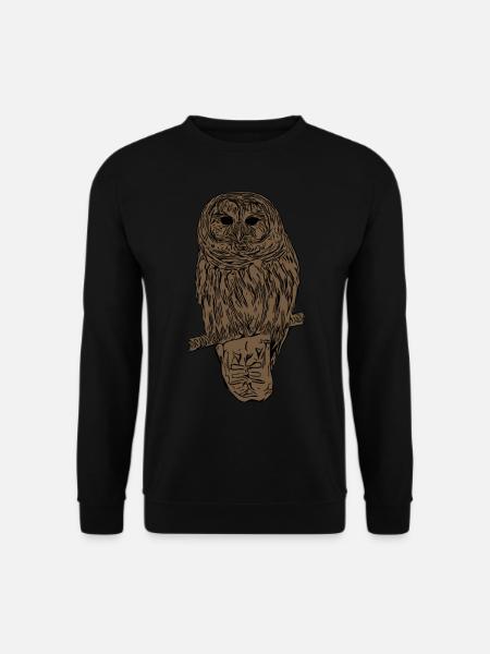 Eulen Eulenmotiv Tier Motiv Vogel Aufdruck Eule - Unisex Pullover - Schwarz