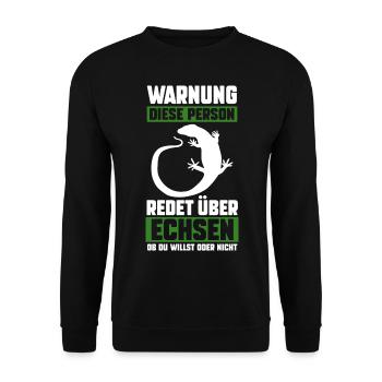 Echsen - Unisex Pullover - Schwarz - Vorne - Alina (178cm) & Michal (187cm)