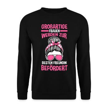 Beste Freundin - Unisex Pullover - Schwarz - Vorne - Alina (178cm) & Michal (187cm)