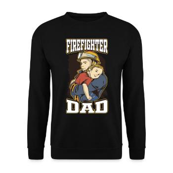 Service d’incendie Papa Fête des pères - Sweat-shirt Unisexe - noir - Devant - Alina (178cm) & Michal (187cm)