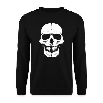 Skull Head Fun - 666 - Schädel - Unisex Pullover - Schwarz - Vorne - Alina (178cm) & Michal (187cm)
