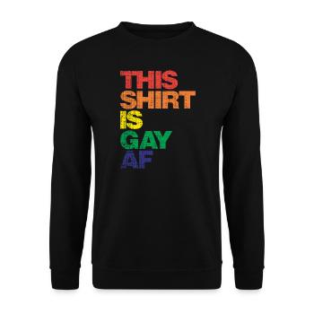 Cette chemise est gay af - Sweat-shirt Unisexe - noir - Devant - Alina (178cm) & Michal (187cm)