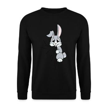 Rabbit eats fabric - Unisex Sweatshirt - black - Front - Alina (178cm) & Michal (187cm)
