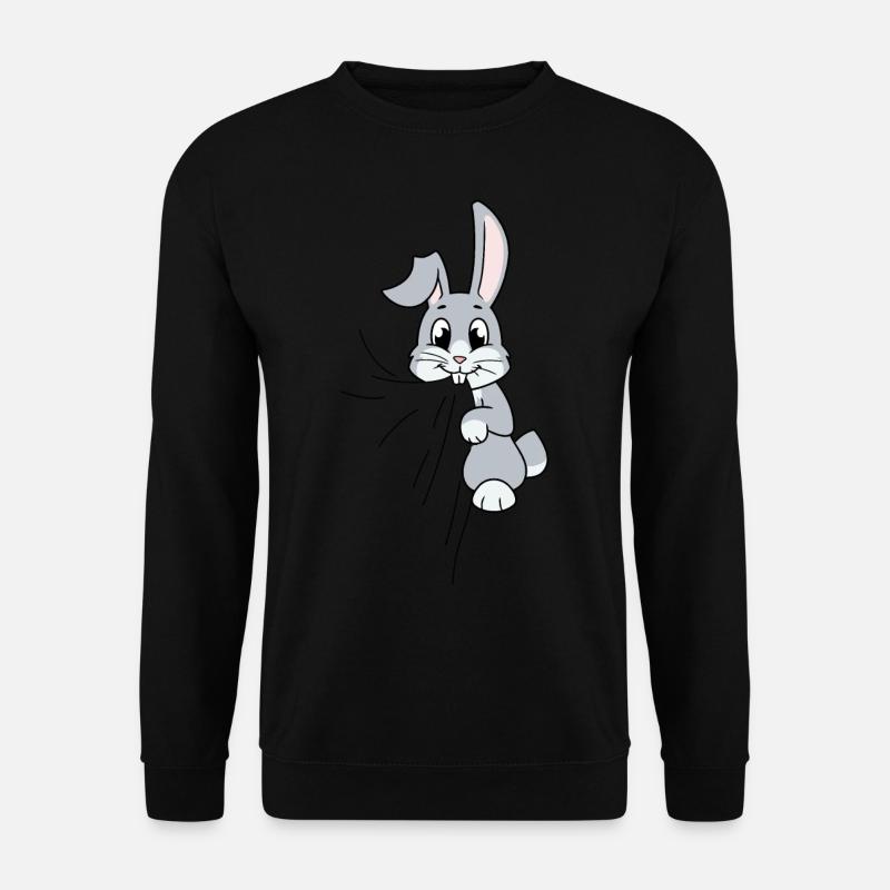 Rabbit eats fabric - Unisex Sweatshirt - black
