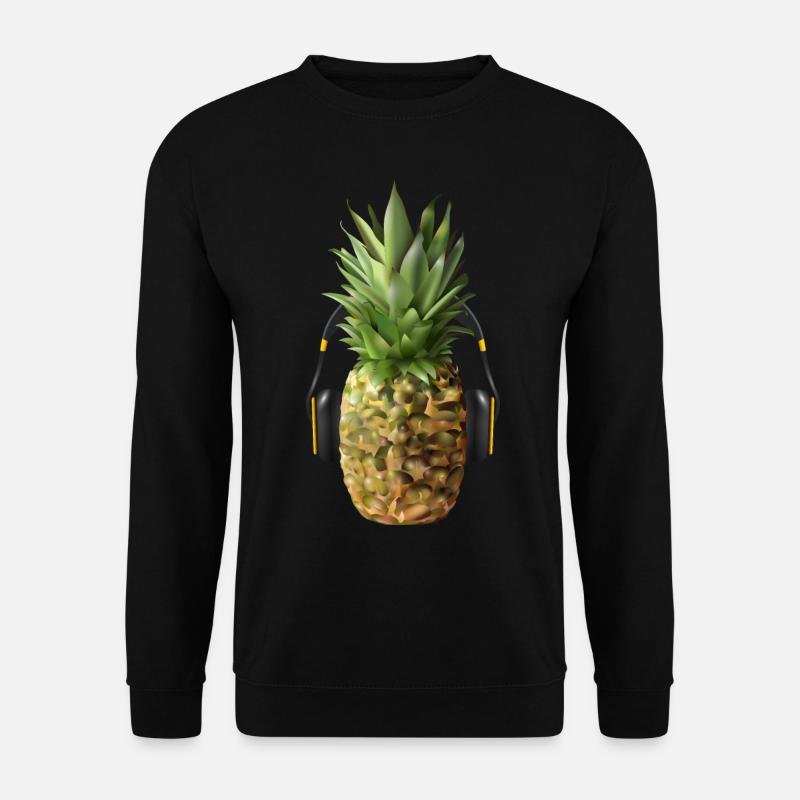 Ananas mit Headphones - Unisex Pullover - Schwarz