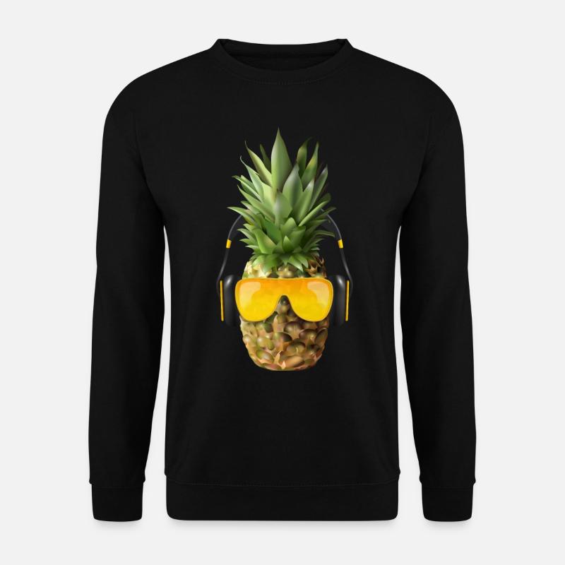 Pineapple with headphones - Unisex Sweatshirt - black