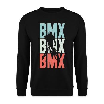 Vintage and Retro BMX - Unisex Sweatshirt - black - Front - Alina (178cm) & Michal (187cm)