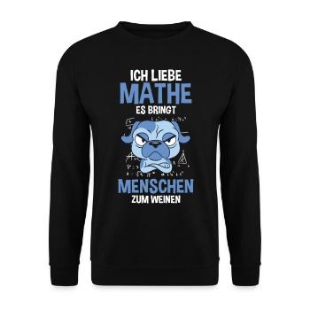 Mathematik Mathe Hund - Unisex Pullover - Schwarz - Vorne - Alina (178cm) & Michal (187cm)