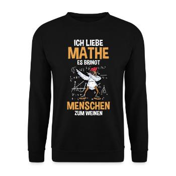 Mathematik Mathe Huhn - Unisex Pullover - Schwarz - Vorne - Alina (178cm) & Michal (187cm)