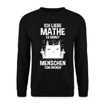 Katze Mathematik Mathe - Unisex Pullover - Schwarz - Vorne - Alina (178cm) & Michal (187cm)