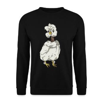 Poulet Chick Soie Poulet Race de poulet à cou nu - Sweat-shirt Unisexe - noir - Devant - Alina (178cm) & Michal (187cm)