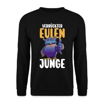Eulen - Unisex Pullover - Schwarz - Vorne - Alina (178cm) & Michal (187cm)