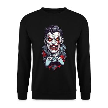 Spooky Halloween Gamer Gaming Design - Unisex Sweatshirt - black - Front - Alina (178cm) & Michal (187cm)