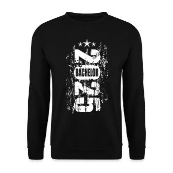 Bachelor 2025 Vintage - Unisex Pullover - Schwarz - Vorne - Alina (178cm) & Michal (187cm)
