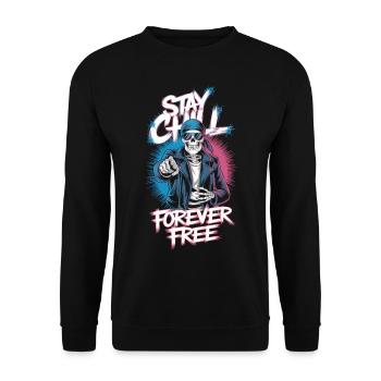 Restez détendu, soyez libre - Sweat-shirt Unisexe - noir - Devant - Alina (178cm) & Michal (187cm)