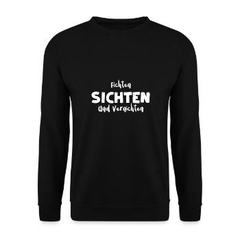 Fichten Sichten Und Vernichten - Unisex Pullover - Schwarz - Vorne - Alina (178cm) & Michal (187cm)