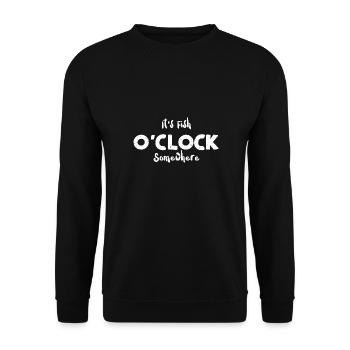It's Fish O'Clock Somewhere - Unisex Sweatshirt - black - Front - Alina (178cm) & Michal (187cm)