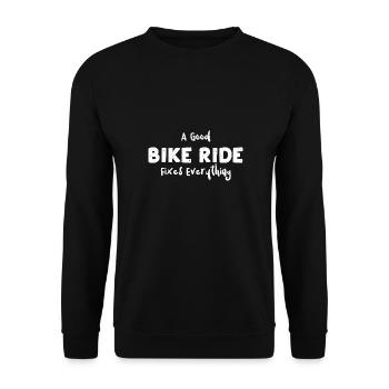 A Good Bike Ride Fixes Everything - Unisex Sweatshirt - black - Front - Alina (178cm) & Michal (187cm)