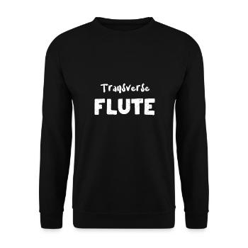 Transverse Flute - Musician - Unisex Pullover - Schwarz - Vorne - Alina (178cm) & Michal (187cm)