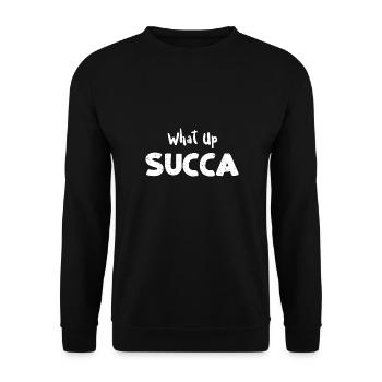 What Up Succa - Gardening - Unisex Sweatshirt - black - Front - Alina (178cm) & Michal (187cm)