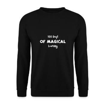 100 Days of Magical Learning - Unisex Sweatshirt - black - Front - Alina (178cm) & Michal (187cm)
