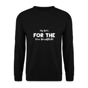 Je suis ici pour les gressins gratuits - Sweat-shirt Unisexe - noir - Devant - Alina (178cm) & Michal (187cm)