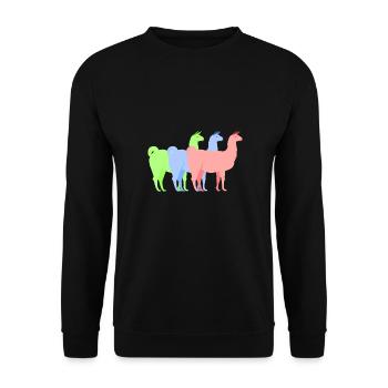 Llama alpaca - Unisex Sweatshirt - black - Front - Alina (178cm) & Michal (187cm)