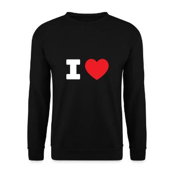 I LOVE - HEART Add Your own text - Unisex Sweatshirt - black - Front - Alina (178cm) & Michal (187cm)