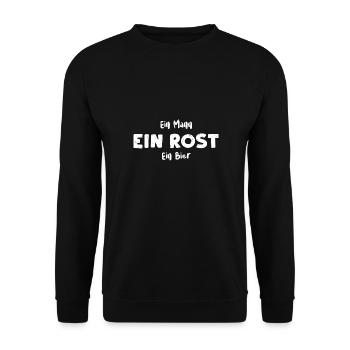 Ein Mann Ein Rost Ein Bier - BBQ - Unisex Pullover - Schwarz - Vorne - Alina (178cm) & Michal (187cm)