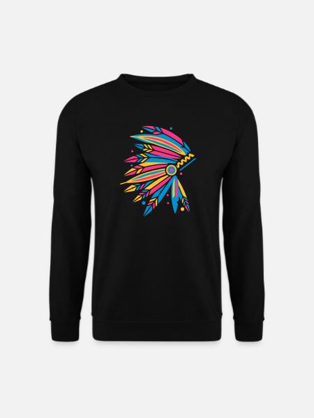 Coiffe amérindienne - Sweat-shirt Unisexe - noir
