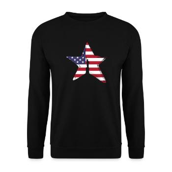star america, freedom flag usa star freiheitsst - Unisex Sweatshirt - black - Front - Alina (178cm) & Michal (187cm)