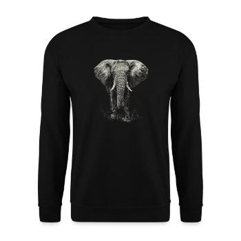 Elephant - Unisex Sweatshirt - black - Front - Alina (178cm) & Michal (187cm)