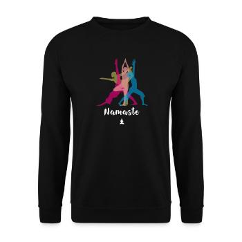 yoga namaste spirituell sport frau om meditation - Unisex Pullover - Schwarz - Vorne - Alina (178cm) & Michal (187cm)